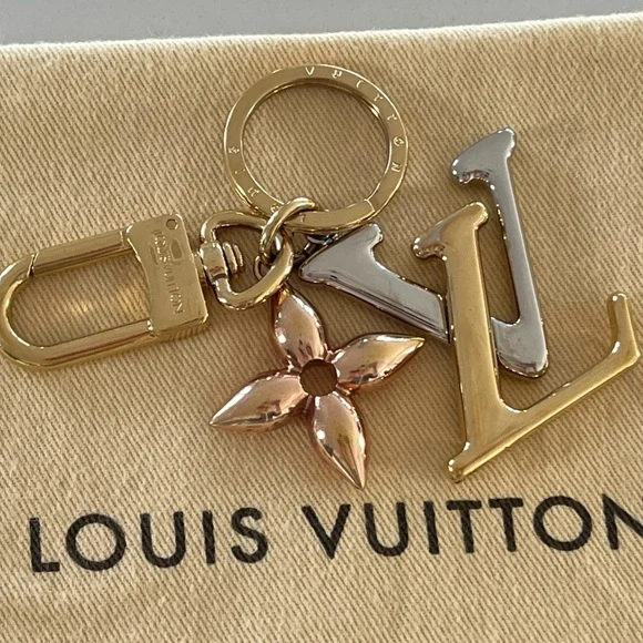 Louis Vuitton Facettes & New Wave Bag Charm Multi-Logo Key Holder Tri-Color - Picture 6 of 10